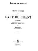 Couverture : Traité complet de l'art du chant
