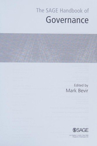 Couverture : The SAGE handbook of governance