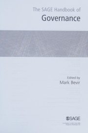 Couverture : The SAGE handbook of governance
