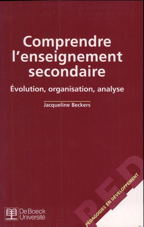 Couverture : Comprendre l'enseignement secondaire