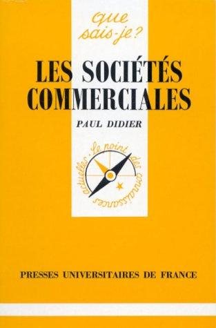 Couverture : Les Sociétés Commerciales