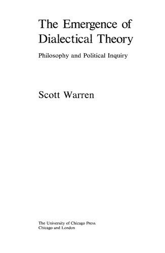 Couverture : The emergence of dialectical theory