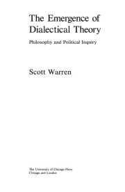 Couverture : The emergence of dialectical theory