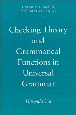 Couverture : Checking theory and grammatical functions in universal grammar