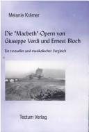 Couverture : Die " Macbeth"-Opern von Giuseppe Verdi und Ernest Bloch