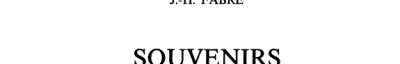 Couverture : Souvenirs entomologiques
