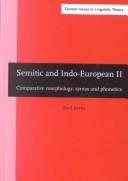 Couverture : Semitic and Indo-European (Current Issues in Linguistic Theory)