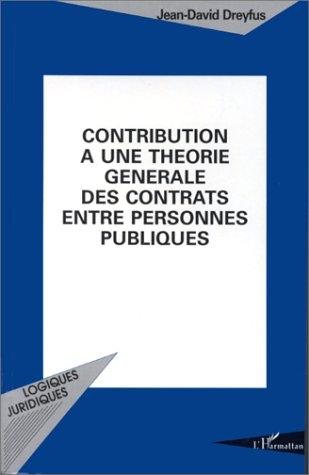 Couverture : Contribution à une théorie générale des contrats entre personnes publiques