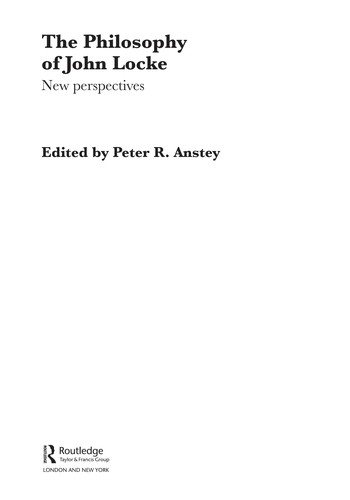Couverture : PHILOSOPHY OF JOHN LOCKE: NEW PERSPECTIVES; ED. BY PETER R. ANSTEY.