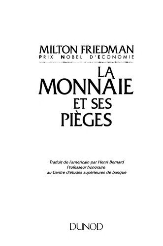 Couverture : La monnaie et ses pièges
