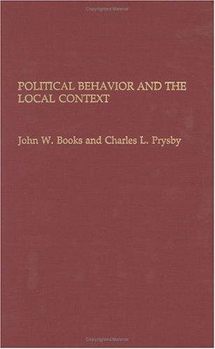 Couverture : Political Behavior and the Local Context