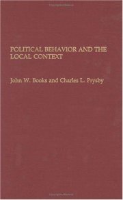 Couverture : Political Behavior and the Local Context