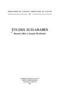 Couverture : Etudes sud-arabes