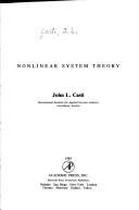 Couverture : Nonlinear system theory