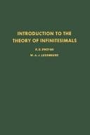 Couverture : Introduction to the theory of infinitesimals
