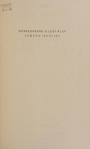 Couverture : Shakespeare's lost play, Edmund Ironside