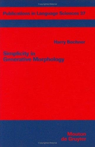 Couverture : Simplicity in generative morphology