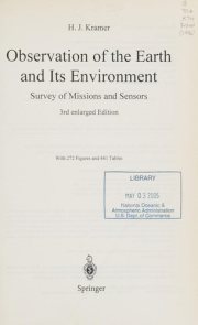 Couverture : Observation of the earth and its environment