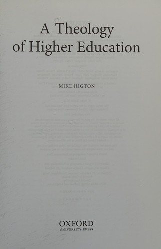 Couverture : A Theology of Higher Education