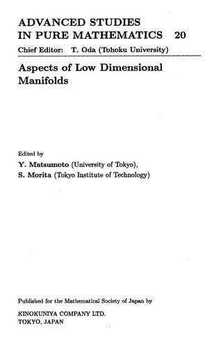 Couverture : Aspects of Low Dimensional Manifolds (Advanced Studies in Pure Mathematics)