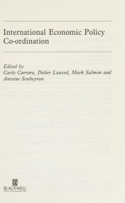 Couverture : International Economic Policy Co-Ordination