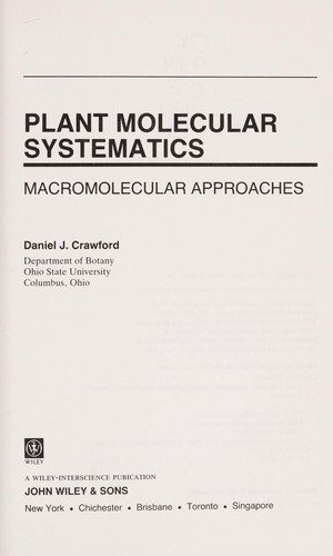 Couverture : Plant molecular systematics.