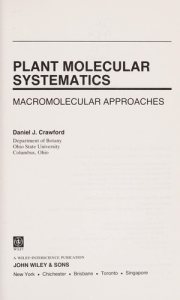 Couverture : Plant molecular systematics.