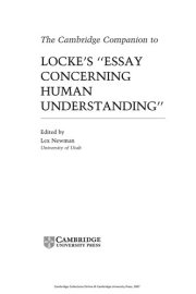 Couverture : The Cambridge companion to Locke's "Essay concerning human understanding"