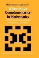 Couverture : Complementarity in mathematics