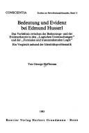 Couverture : Bedeutung und Evidenz bei Edmund Husserl