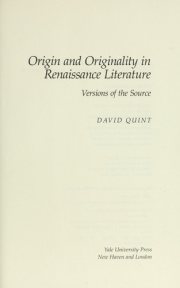 Couverture : Origin and originality in Renaissance literature