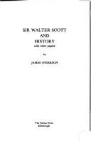 Couverture : Sir Walter Scott and history