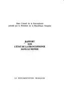 Couverture : Rapport sur l'état de la francophonie dans le monde.