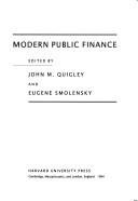 Couverture : Modern Public Finance