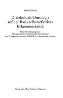 Couverture : Dialektik als Ontologie auf der Basis selbstreflexiver Erkenntniskritik
