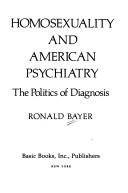 Couverture : Homosexuality and American psychiatry