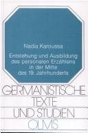 Couverture : Entstehung und Ausbildung des personalen Erzählens in der Mitte des 19. Jahrhunderts
