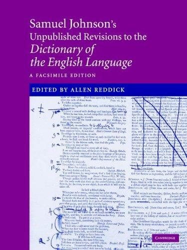 Couverture : Samuel Johnson's unpublished revisions to his Dictionary of the English language