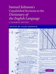 Couverture : Samuel Johnson's unpublished revisions to his Dictionary of the English language