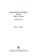 Couverture : Congressional procedures and the policy process