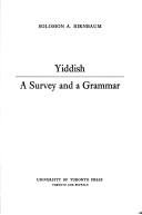 Couverture : Yiddish, a survey and a grammar