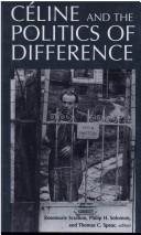 Couverture : Céline and the politics of difference