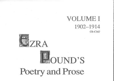 Couverture : Ezra Pound's poetry and prose