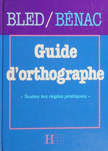 Couverture : Guide d'orthographe
