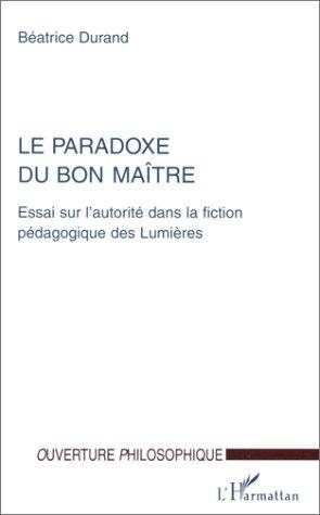 Couverture : Le paradoxe du bon maître