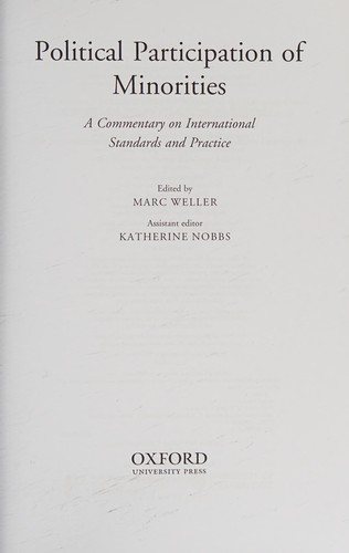 Couverture : Political participation of minorities
