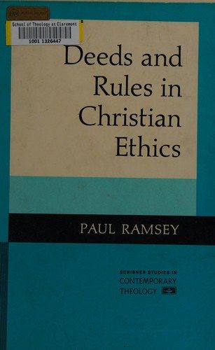 Couverture : Deeds and rules in Christian ethics