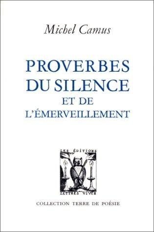 Couverture : Proverbes du silence et de l'émerveillement