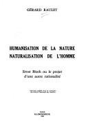 Couverture : Humanisation de la nature, naturalisation de l'homme