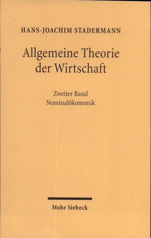 Couverture : Allgemeine Theorie der Wirtschaft : Band 2